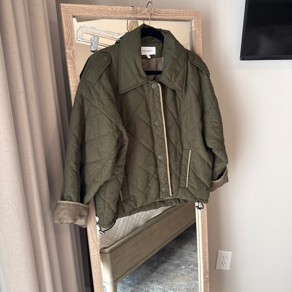 Dear Jon quilted olive green jacket